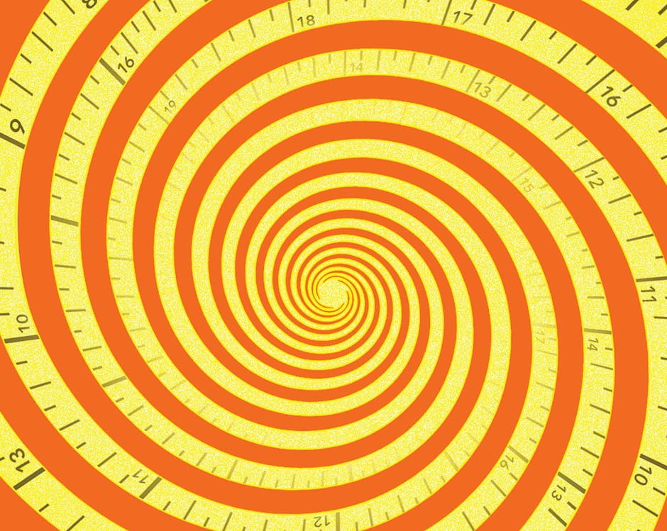 Spiraling measuring tape