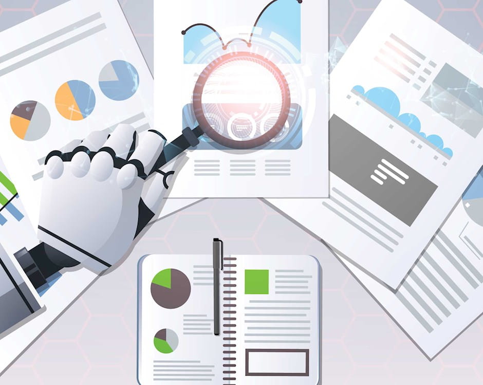 Robot examining documents