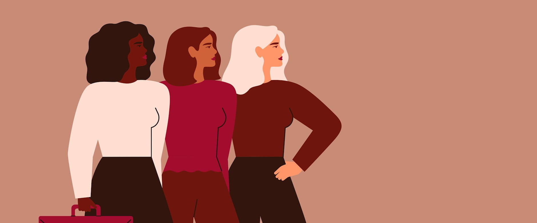 Illustration of three women